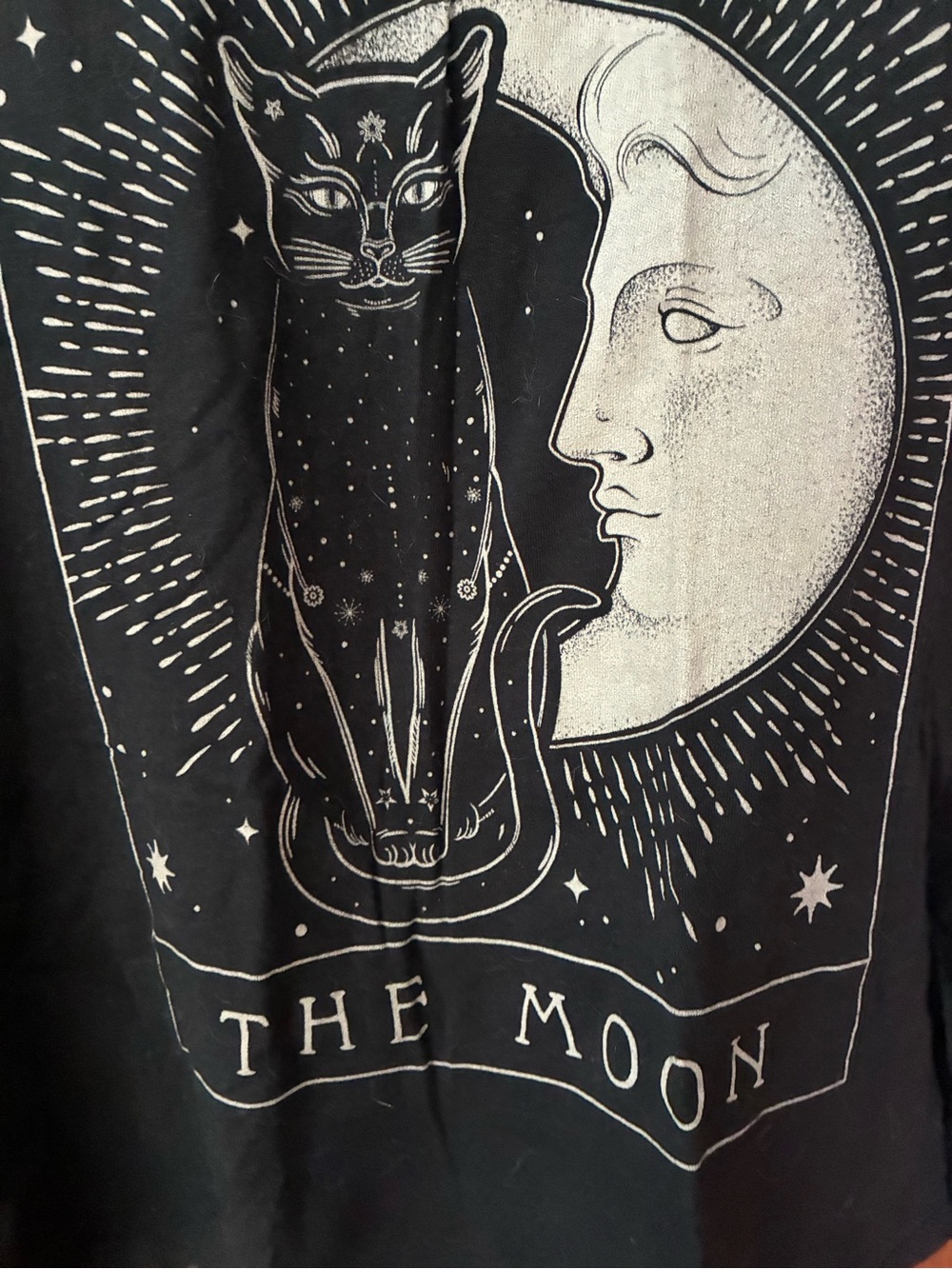 Tarot Tank Top The Moon with Cat Graphic Black Tank Top 🌛✨🌜✨🌝 - Picture 5 of 5